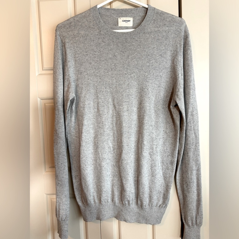 Castart Gray speckled Men's Sweater sz S cotton blend crew neck
